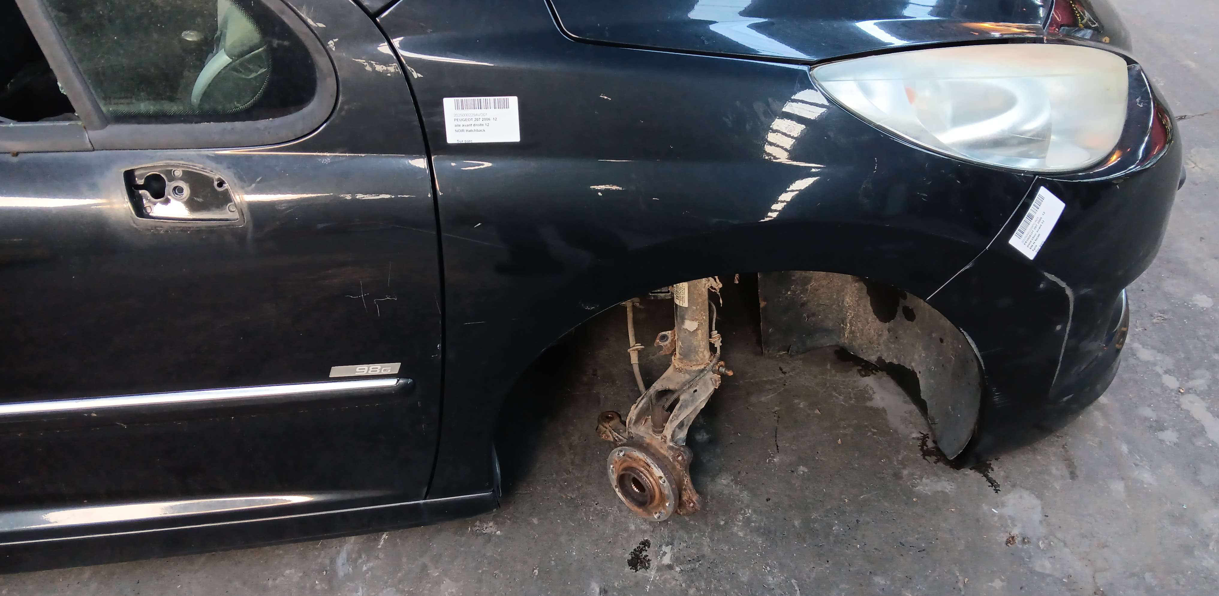 Vleugel rechts voor Peugeot 207