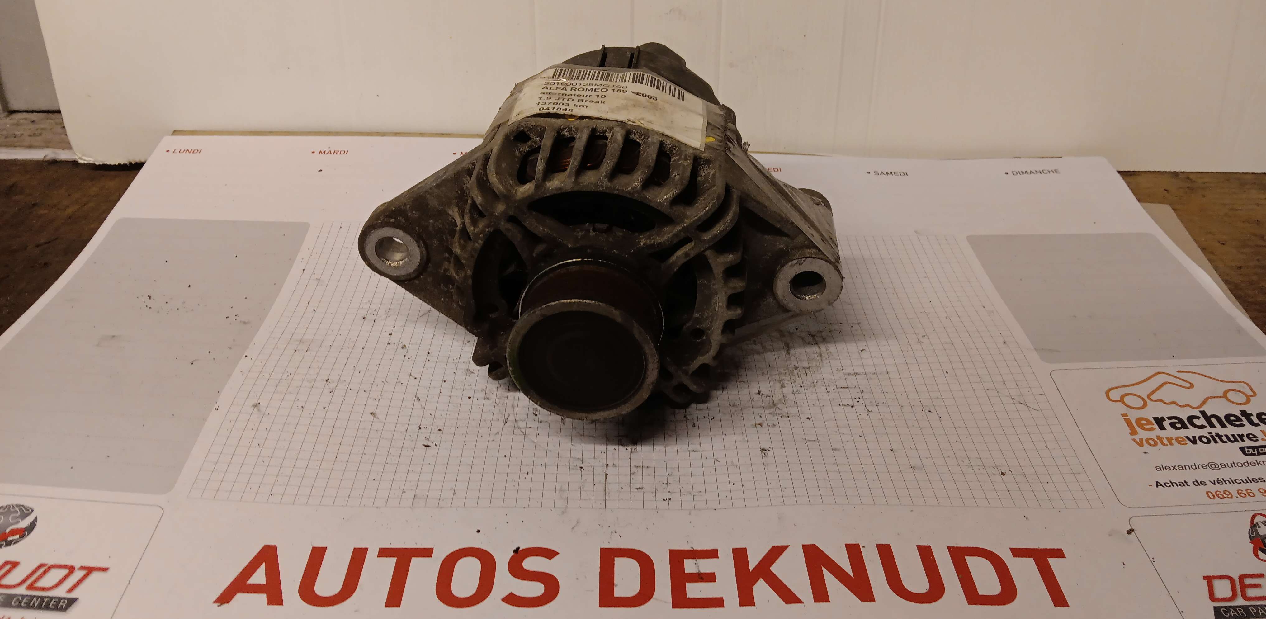  Alternator Motor Alfa Romeo 159 2008 - 11