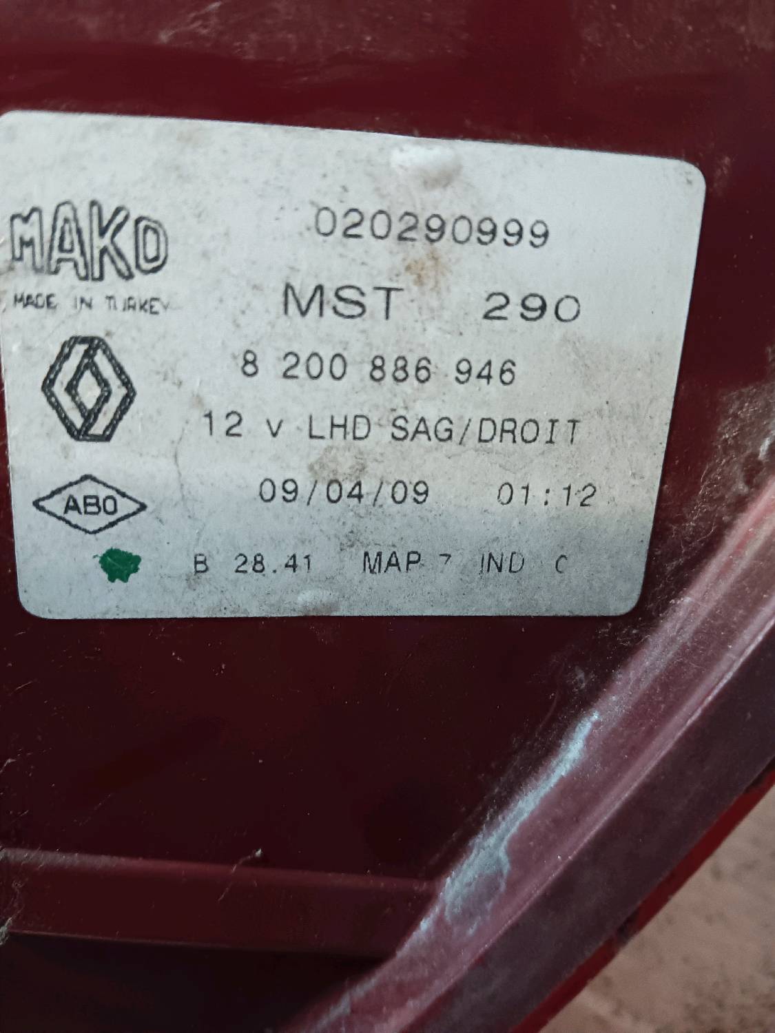 Lichtblok rechts achter Renault CLIO III 2009 - 12