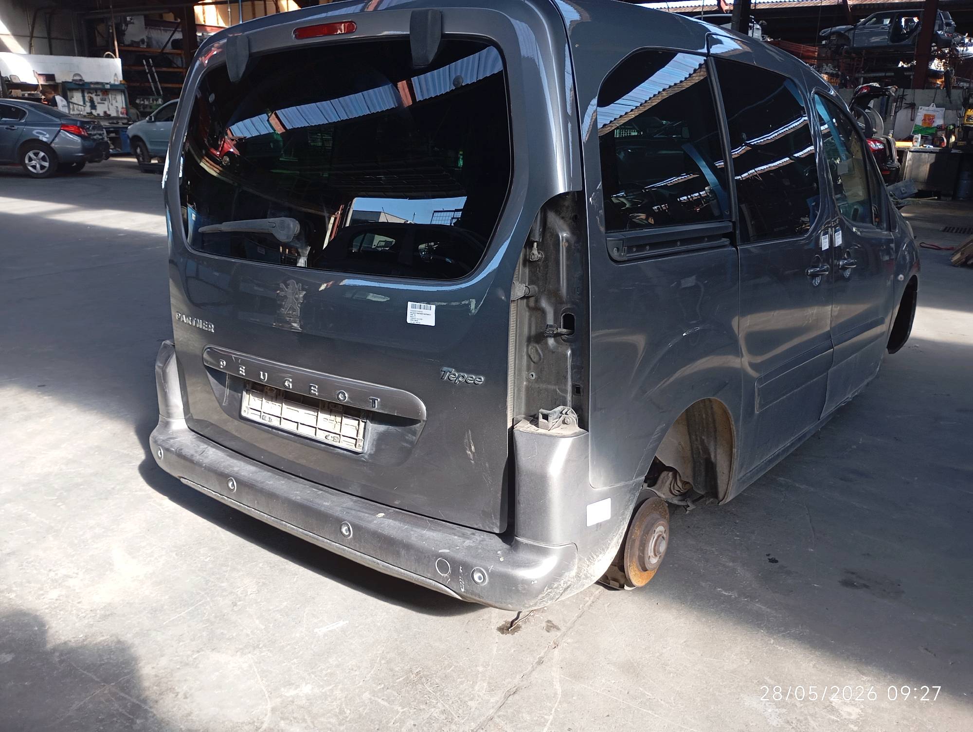 Bumper achter met sensor Peugeot PARTNER II 2008 - 18