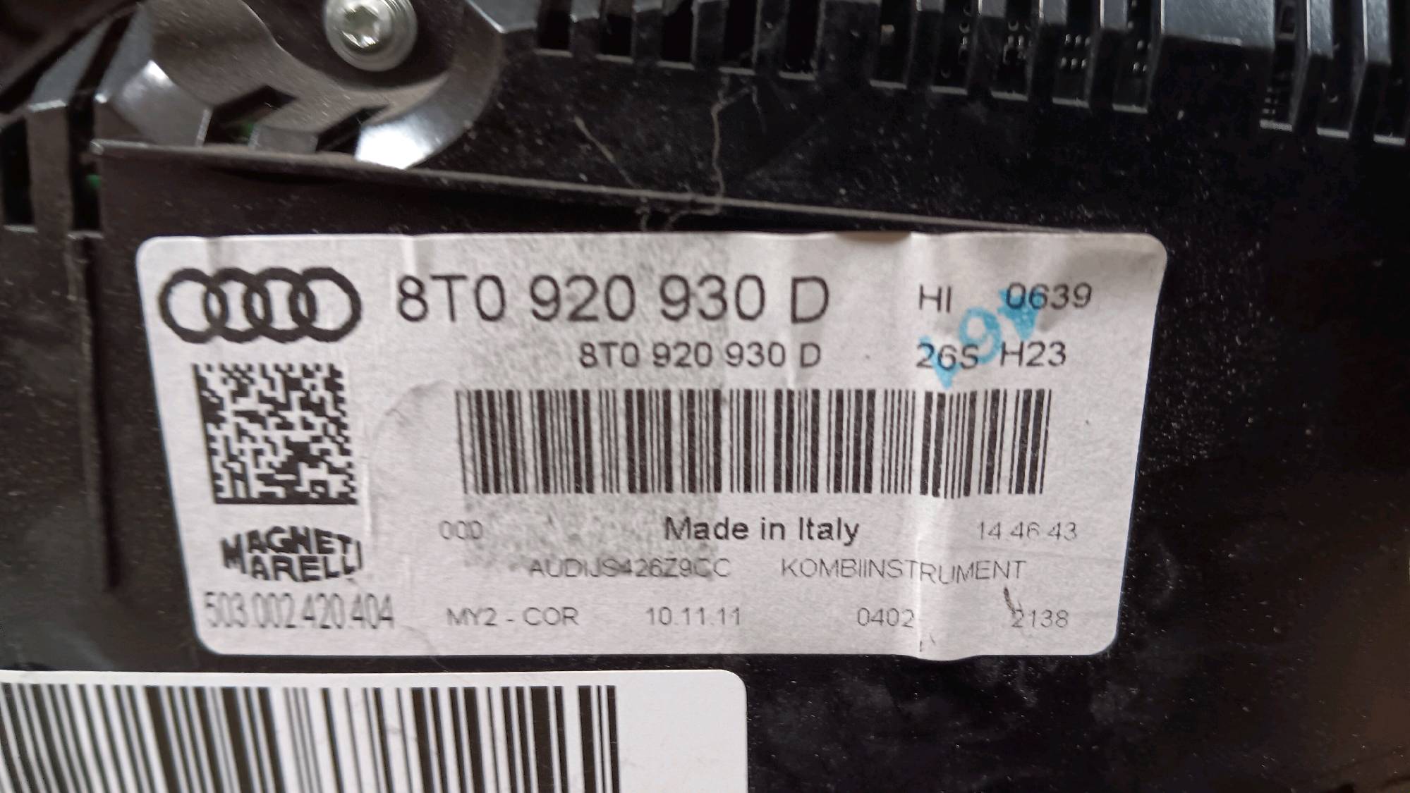 compteur kilométrique Audi A5 8T 2007 - 12